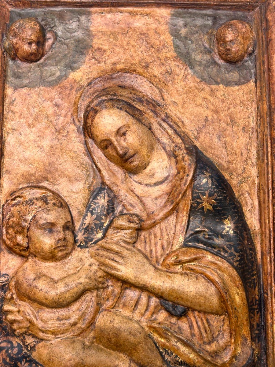 Madonna con bambino in cartapesta. Umbria, XVI secolo.  Da studiare-photo-2