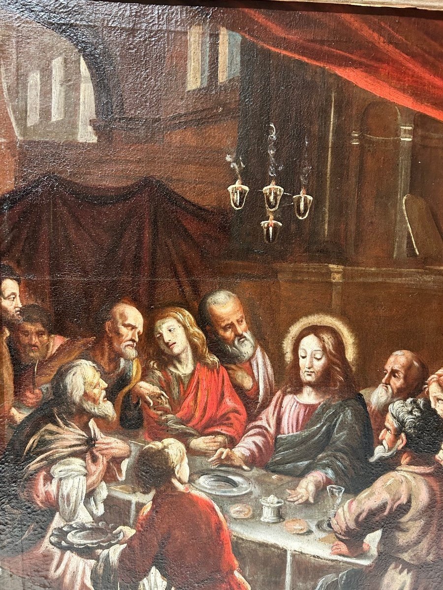 "Ultima cena", scuola dei Bassano del XVII secolo.-photo-3