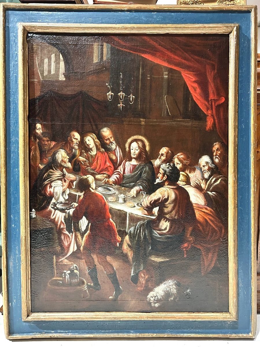 "Ultima cena", scuola dei Bassano del XVII secolo.