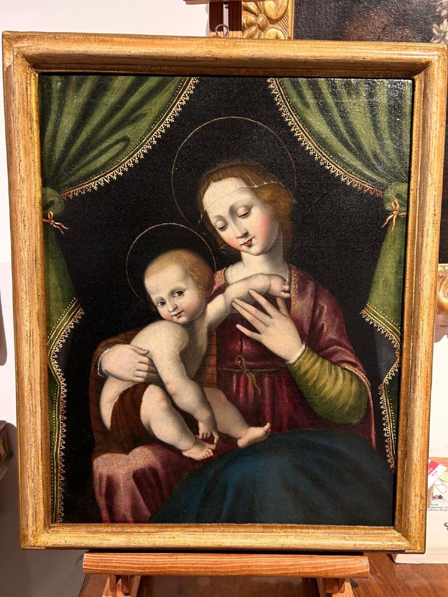 Madonna con bambino, pittore Toscano della metà del XVI secolo.-photo-4