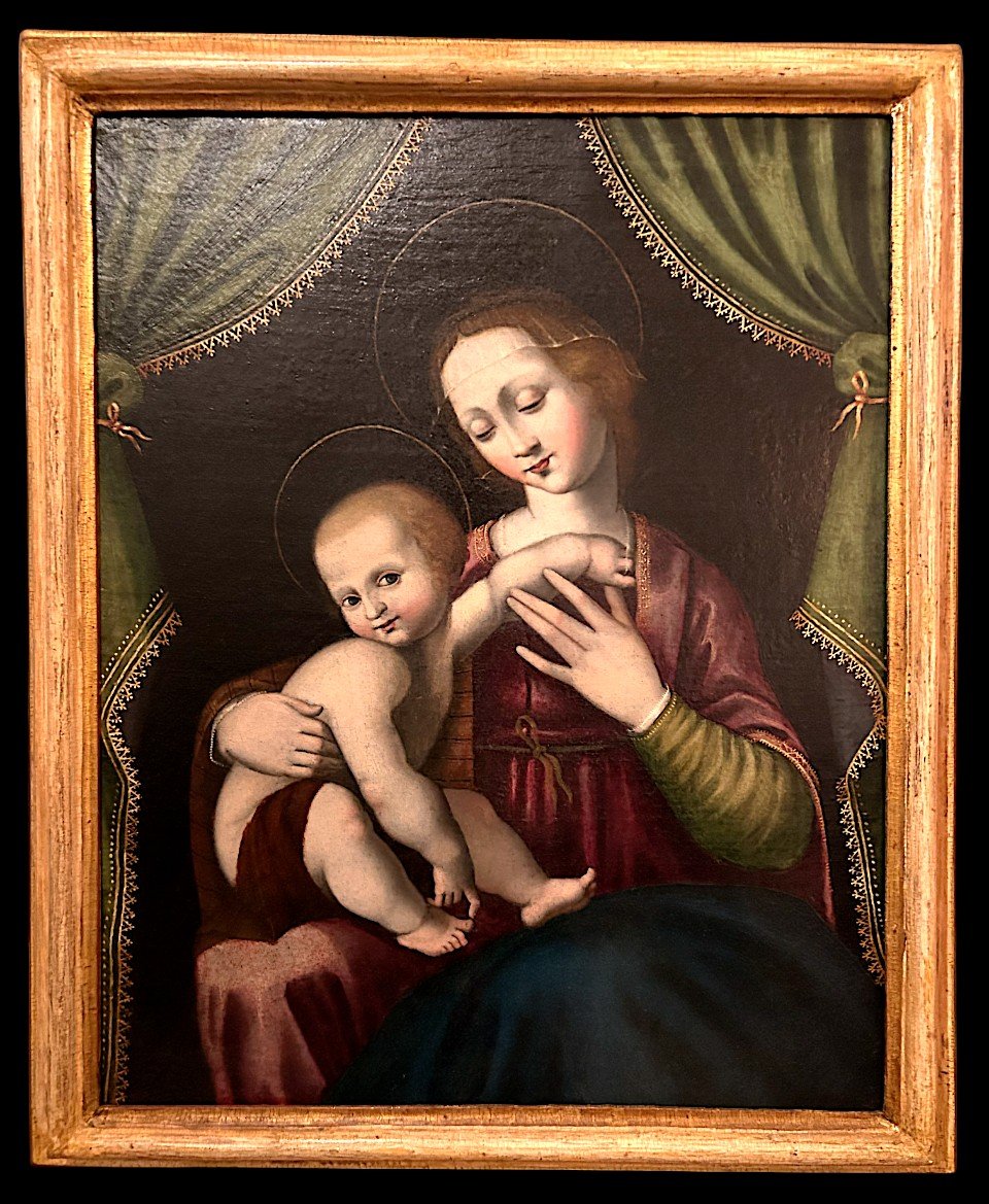 Madonna con bambino, pittore Toscano della metà del XVI secolo.