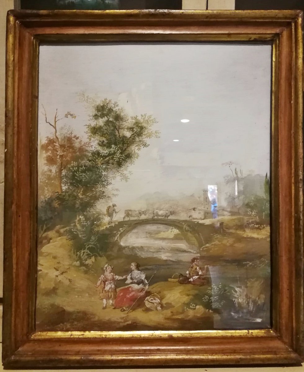 Landscape with a rural scene from the early 19th century