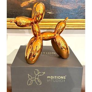 Jeef Koons - Ballon dog L orange gold (Editions Studio art)