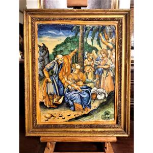 Importante placca di Urbino, bottega Patanazzi fine XVI secolo. (38cm x 50cm)