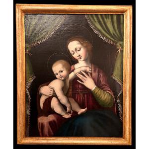 Madonna con bambino, pittore Toscano della metà del XVI secolo.