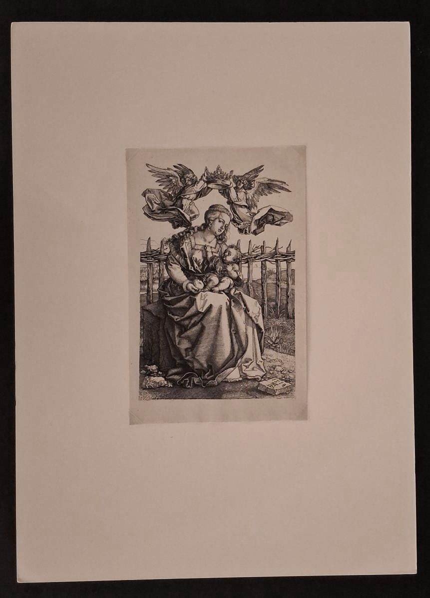 Amand Durand (Albrecht Durer) - Madonna con Bambino e Angeli - Incsione-photo-3