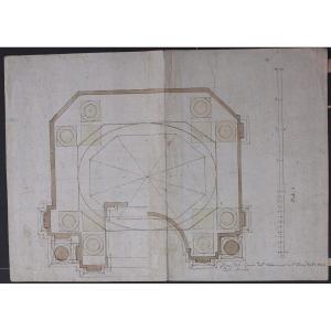 Marcantonio Chiarini Architetto Bologna Disegno Progetto Chiesa XVII XVIII secolo