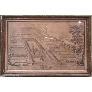 Girolamo Ruvinetti, Rarissima Veduta Panoramica della Certosa di Bologna, Incisione fine 600