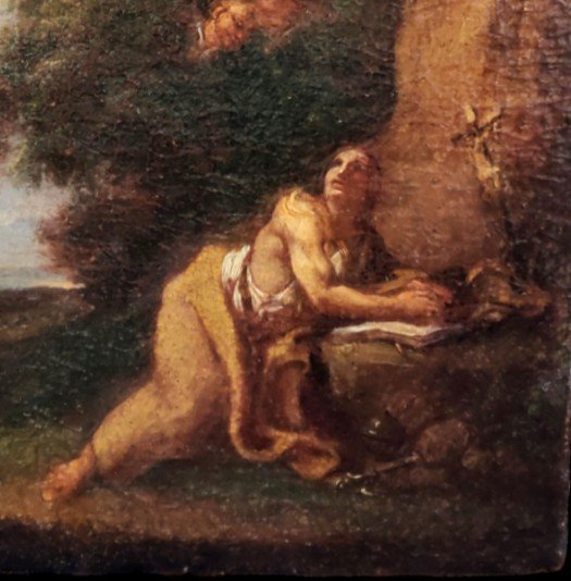Maddalena nel deserto, dipinto , Roma XVIII Secolo-photo-2