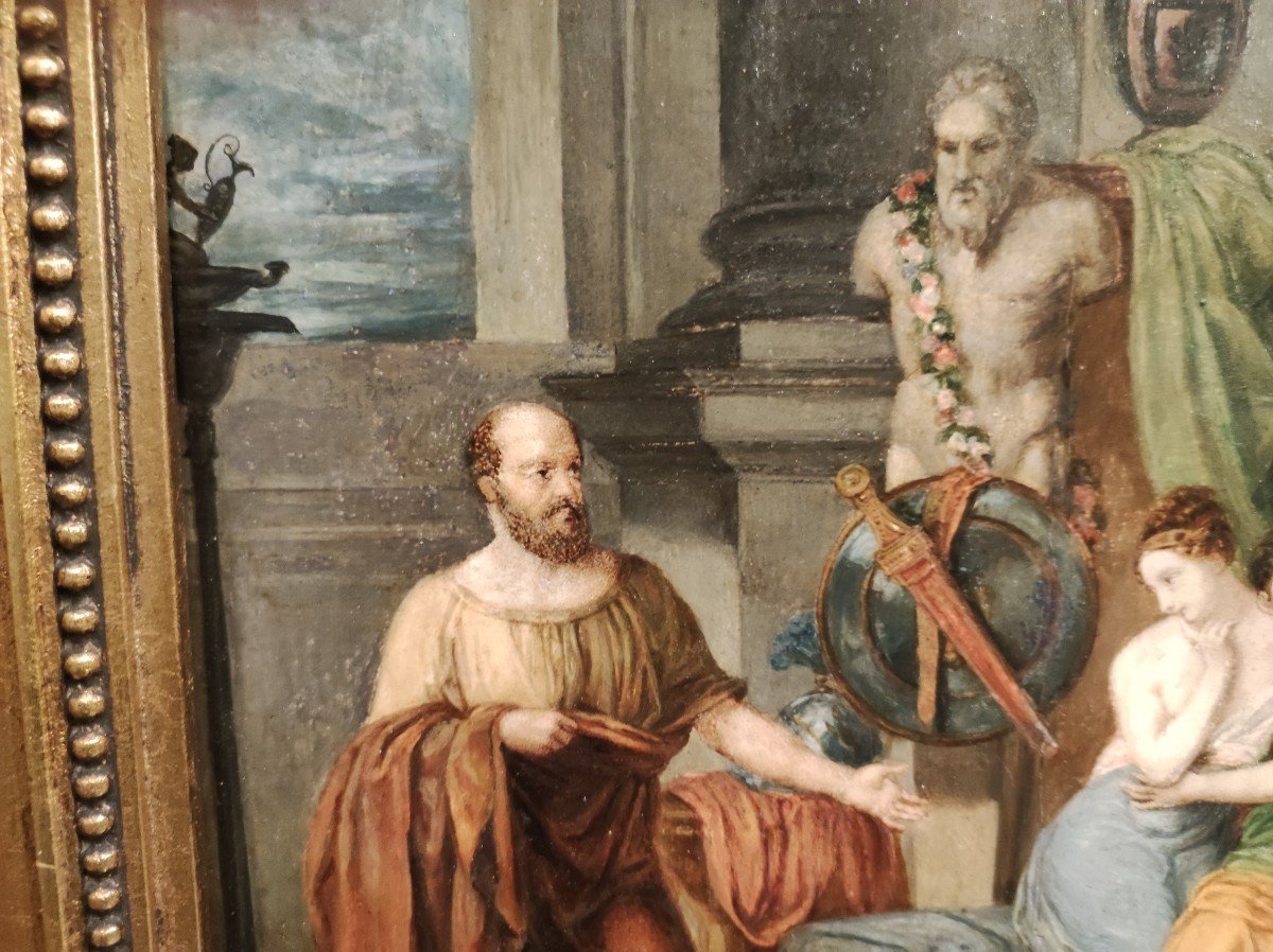 Socrate davanti ad Alcibiade , Dipinto di Luigia Pascoli Italia XIX Secolo  f.to-photo-3