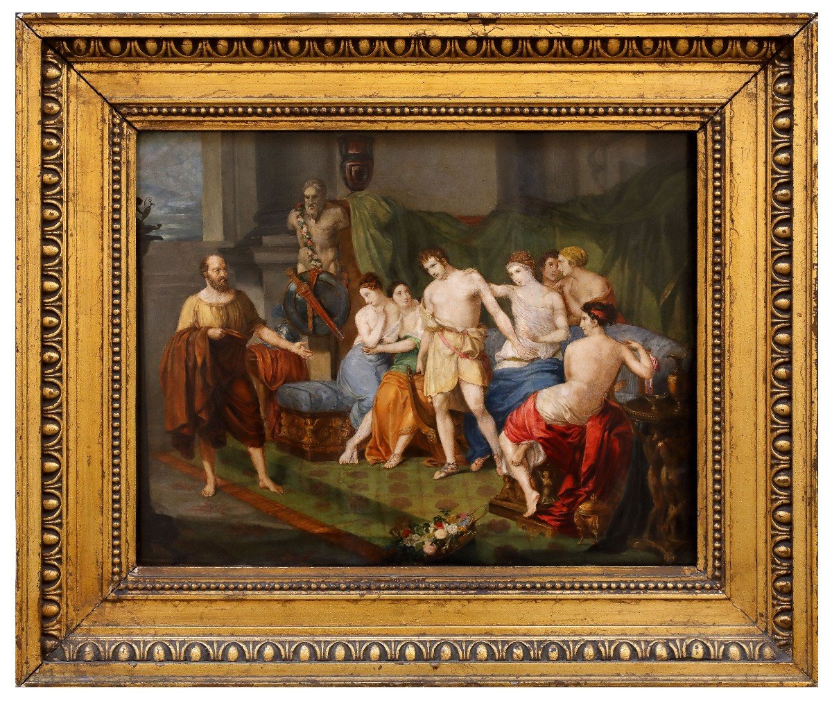 Socrate davanti ad Alcibiade , Dipinto di Luigia Pascoli Italia XIX Secolo  f.to