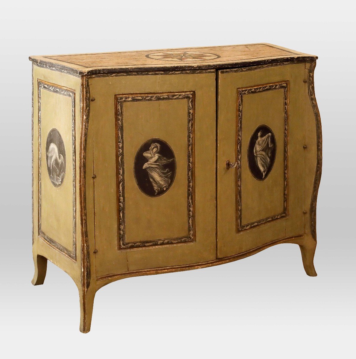 Credenza , legno dipinto Napoli XVIII Secolo Grandtour 