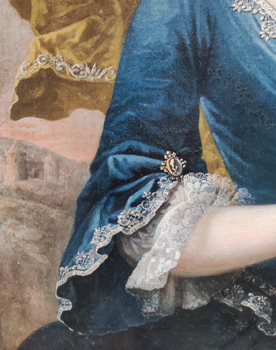 ritratto di dama come  estate , dipinto , Italia del nord o Francia XVIII Secolo -photo-3