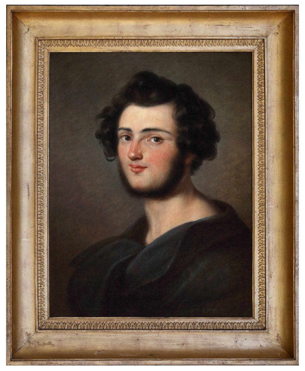 Ritratto di giovane uomo ammantato, Dipinto Italia inizi XIX Secolo 