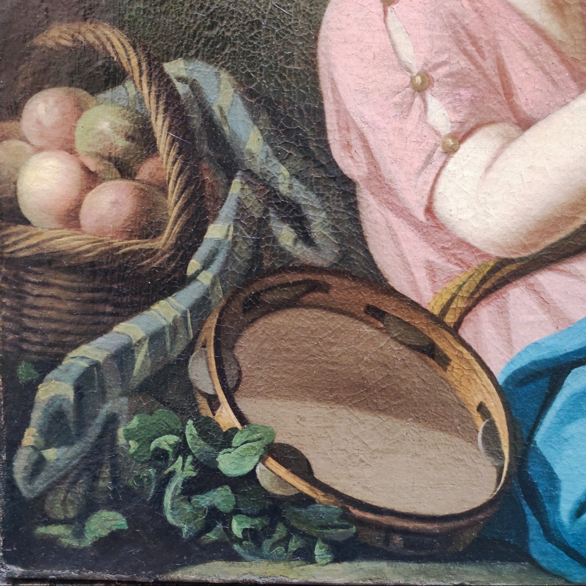allegoria della musica , Dipinto olio su tela Italia dine XVIII Secolo -photo-3