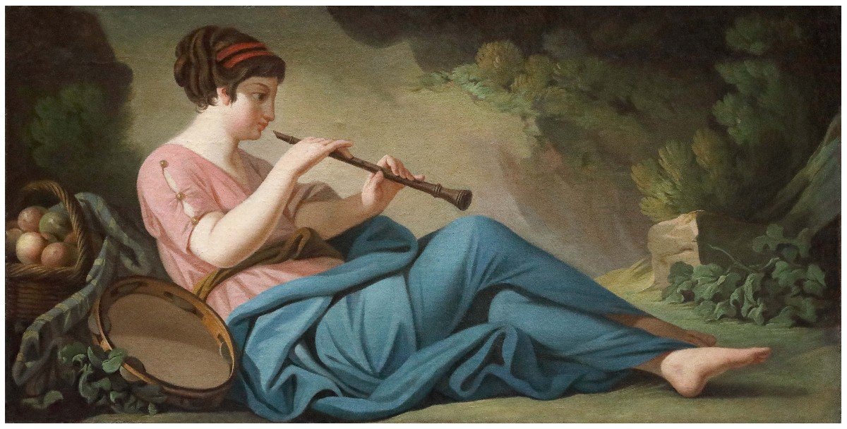 allegoria della musica , Dipinto olio su tela Italia dine XVIII Secolo 