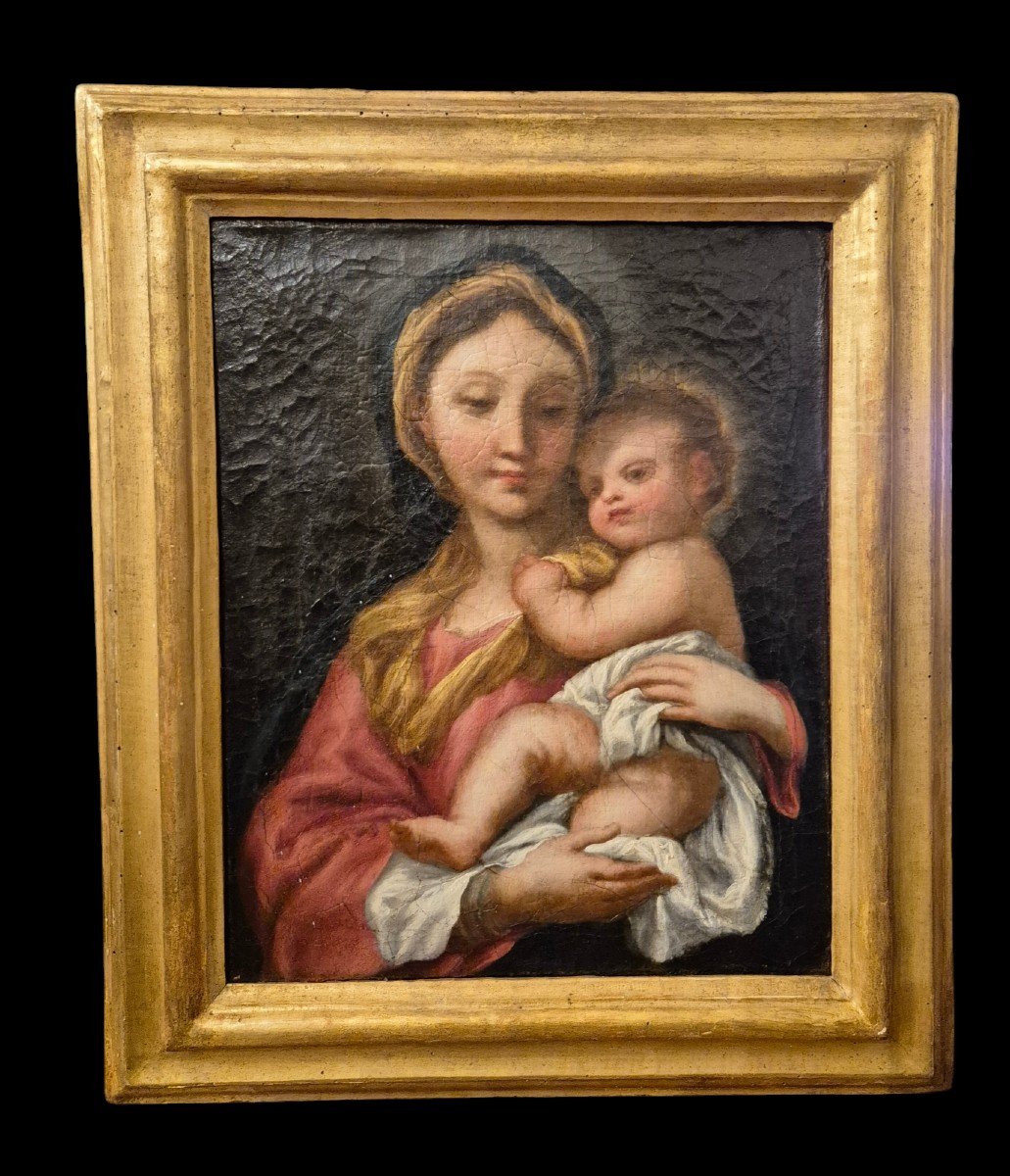 Madonna con Bambino , Dipinto Genova XVIII Secolo 