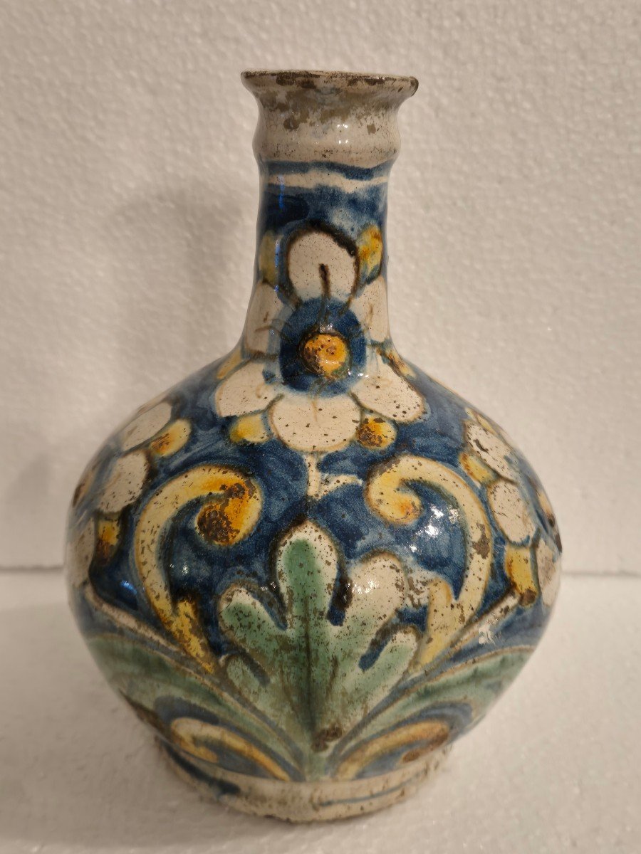 Bottiglia in maiolica di Caltagirone, Sicilia XVIII secolo-photo-2