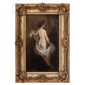 Donna nuda di spalle, Dipinto di H.A.Tanoux Francia XIX Secolo