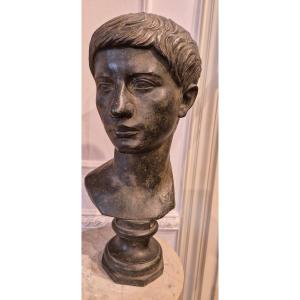 Ritratto in bronzo di Marcello nipote di Augusto Roma Grand Tour Italia inizi XX secolo