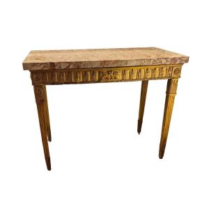 Console neoclassica, legno dorato, Italia fine XVIII Secolo