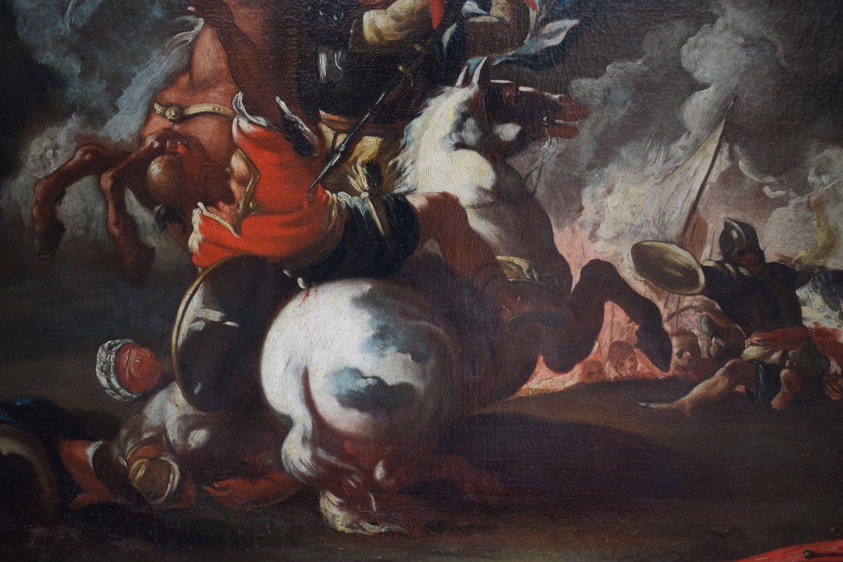 Francesco Maria Raineri detto lo Schivenoglia (1676 - 1758)  Scena di battaglia-photo-4