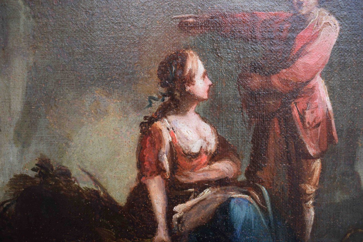 Francesco Antoniani (1700/1710 – 1775) Scene pastorali Dipinto Olio su tela-photo-8