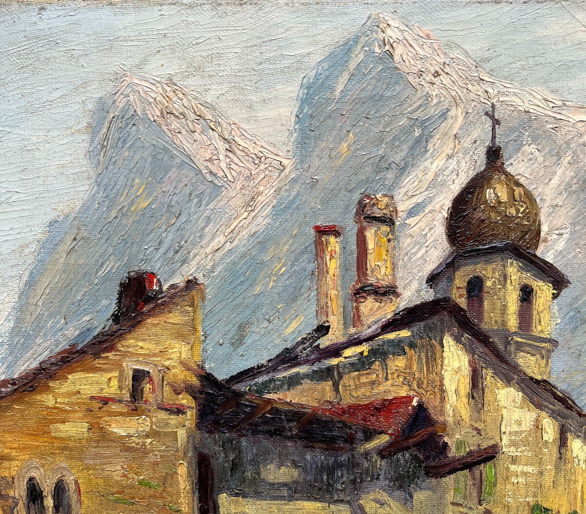 Giovanni Cavalleri Detto "Rana" (Italy, 1858 - 1934), Paesaggio con il Monte Cervino-photo-1