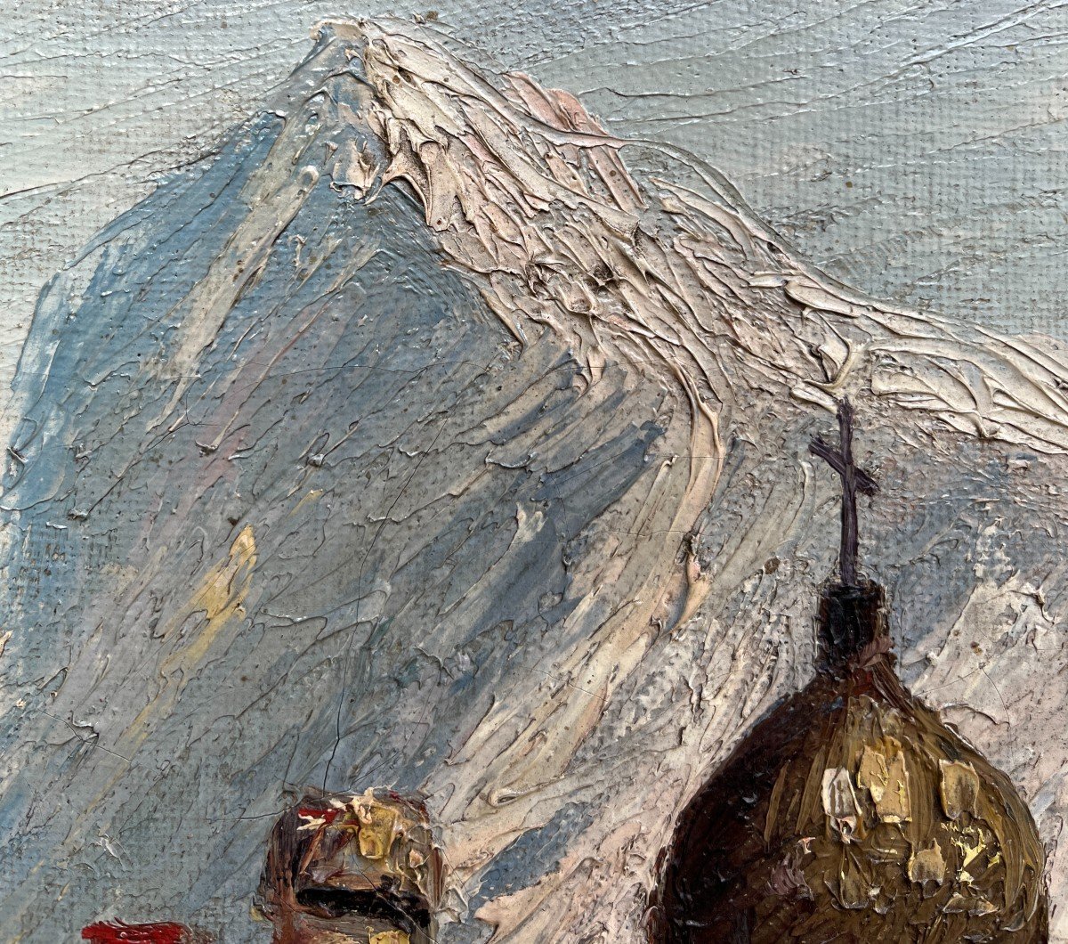 Giovanni Cavalleri Detto "Rana" (Italy, 1858 - 1934), Paesaggio con il Monte Cervino-photo-2