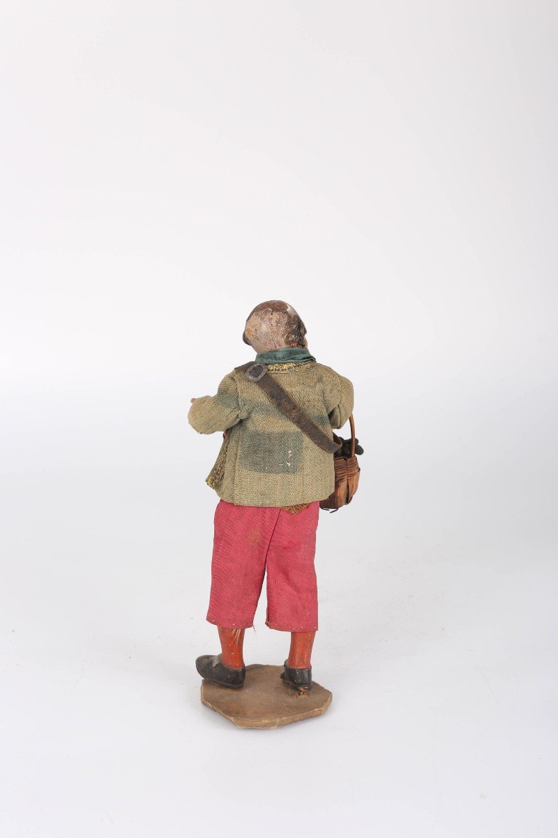 Figura del presepe napoletano "bambino", canapa, terracotta e legno. 18° secolo-photo-4