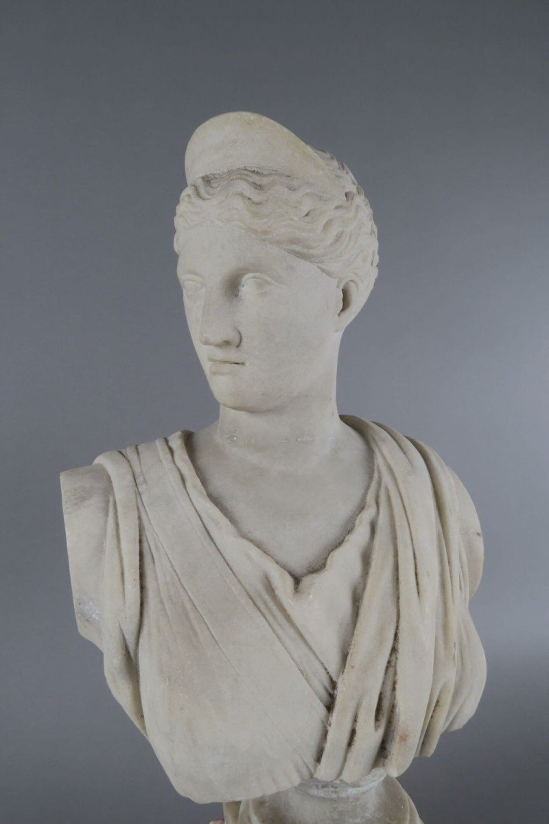 Secondo Diana di Versailles del Museo del Louvre (Antichità greca)  Busto in alabastro -photo-1