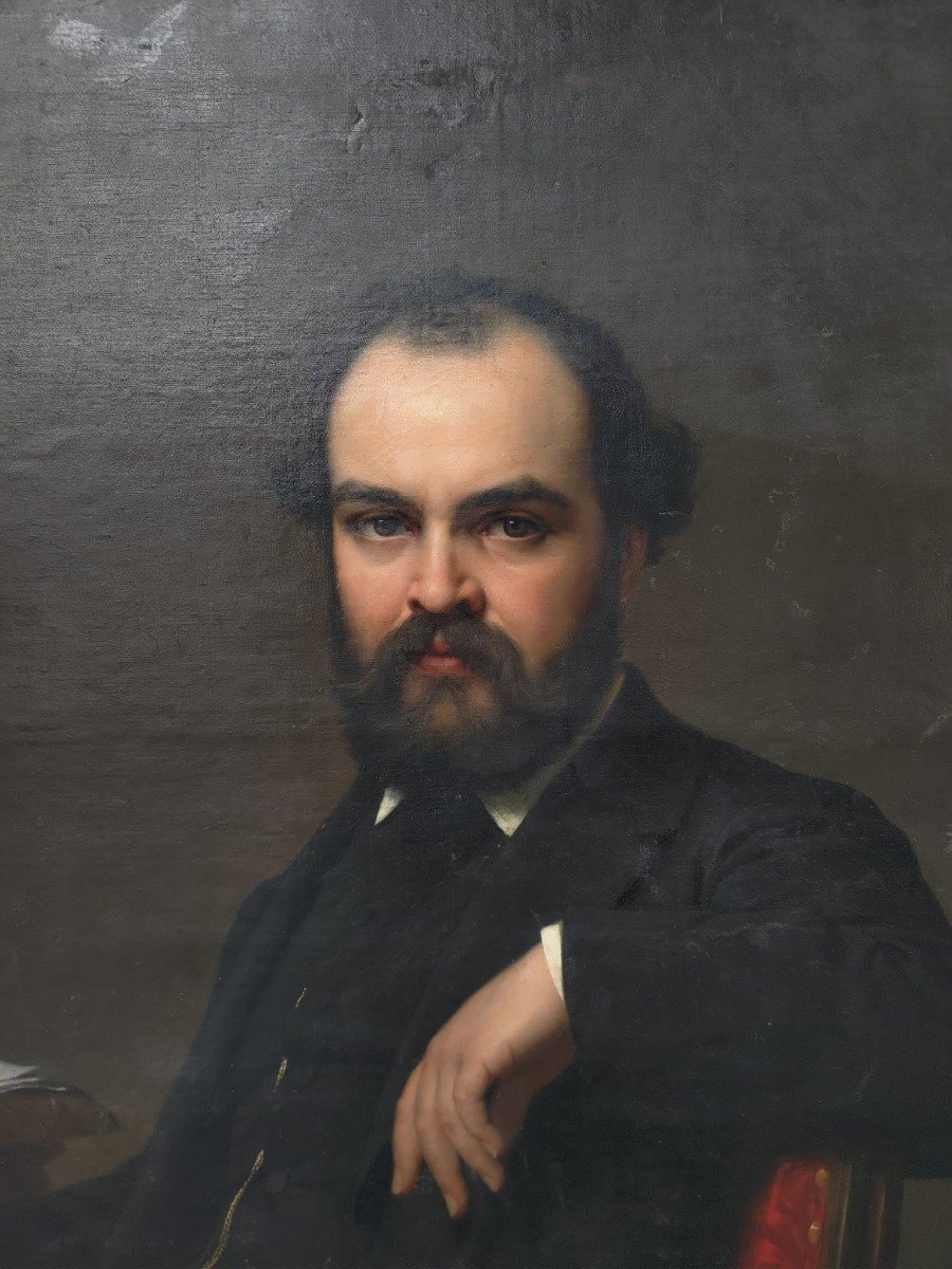 Ritratto del giovane nobile Labadie Chavan, 1869, firmato Pier Auguste Cot-photo-2