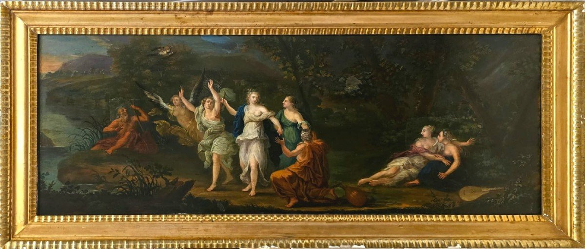 Olio Su Tavola Raffigurante "La Metamorfosi Di Cornacchia" XVIII secolo