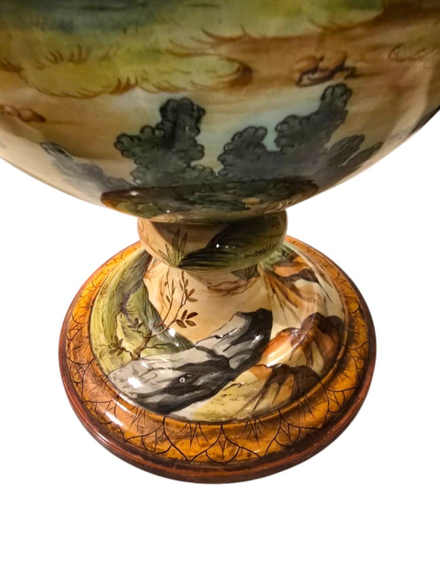 Grande Vaso in maiolica del XIX secolo, attribuibile marcato Ginori,-photo-4