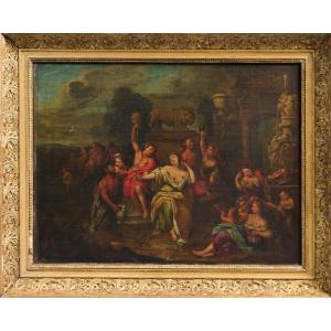 Scena di Baccanale, Olio su tela, fine del XVIII basata su una composizione di Antoine COYPEL. 