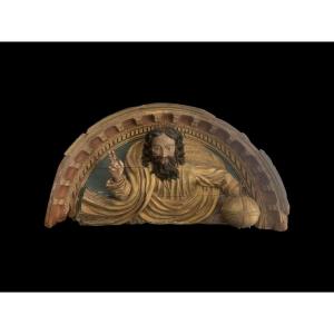 Timpano semicircolare rinascimentale con bassorilievi di figure classiche, XVIII secolo 