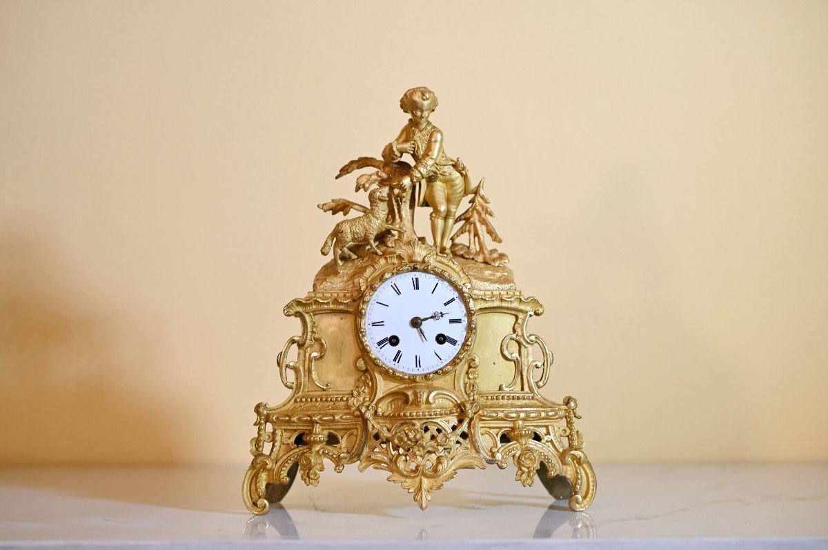 Orologio da tavolo in bronzo dorato – Francia – Sec XIX-photo-3