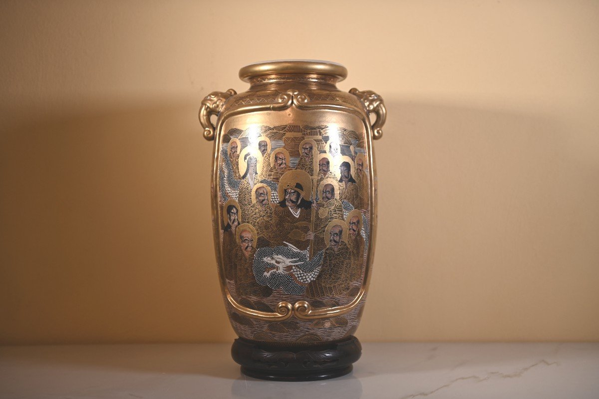 Grande Vaso in porcellana Satsuma- Periodo Meiji--photo-2