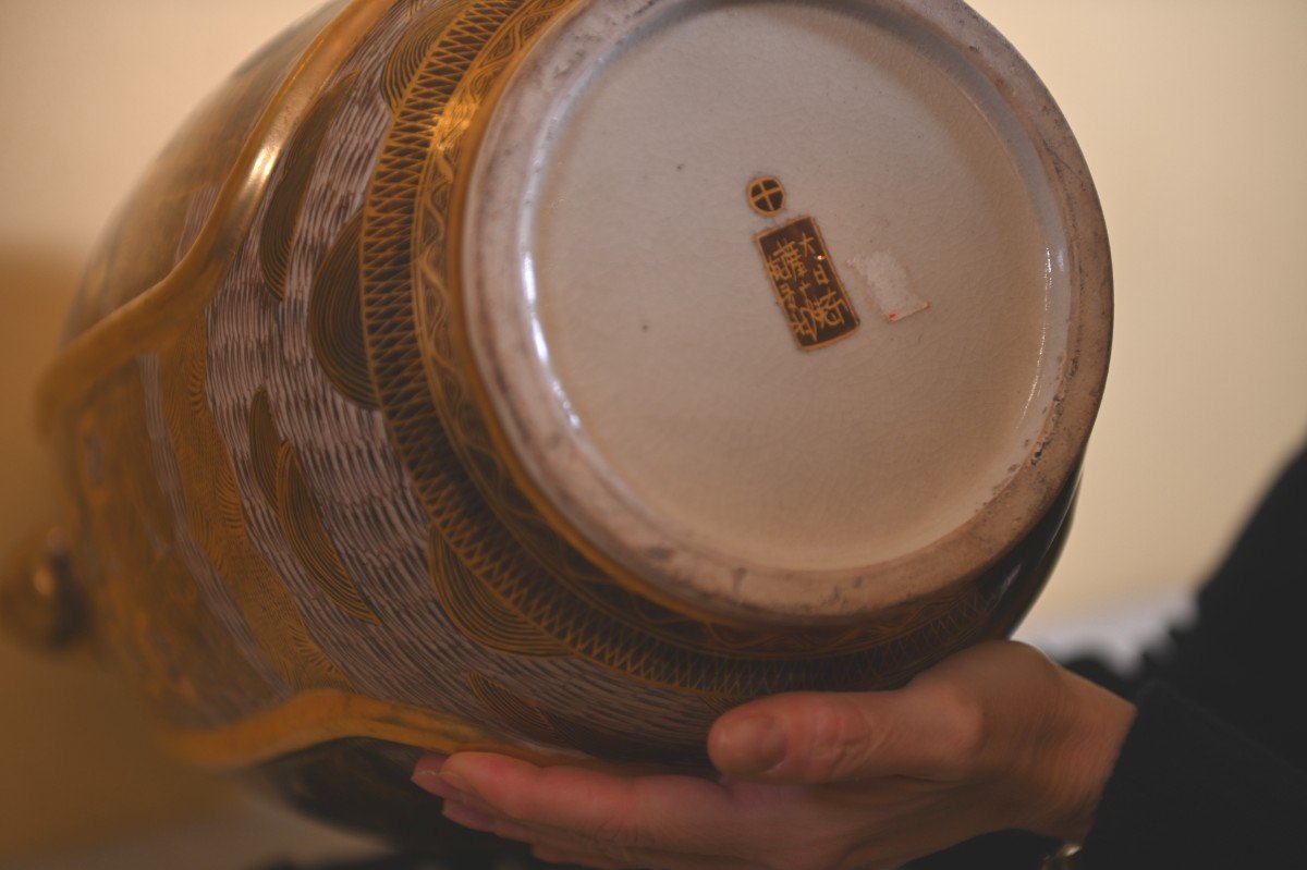 Grande Vaso in porcellana Satsuma- Periodo Meiji--photo-4