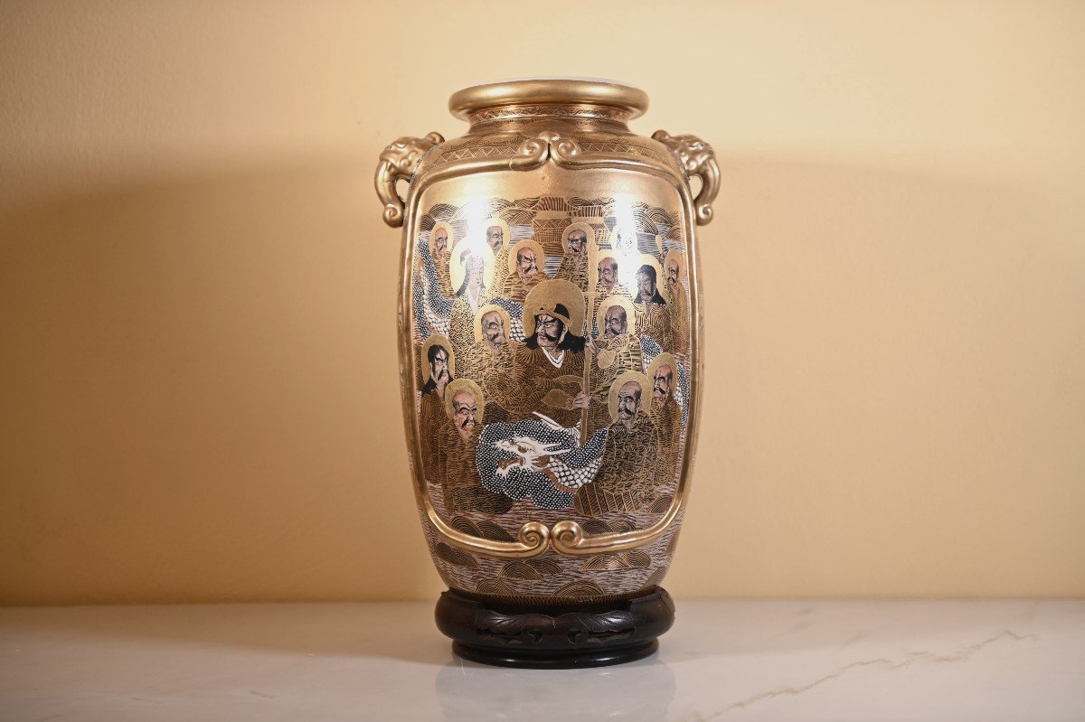 Grande Vaso in porcellana Satsuma- Periodo Meiji-