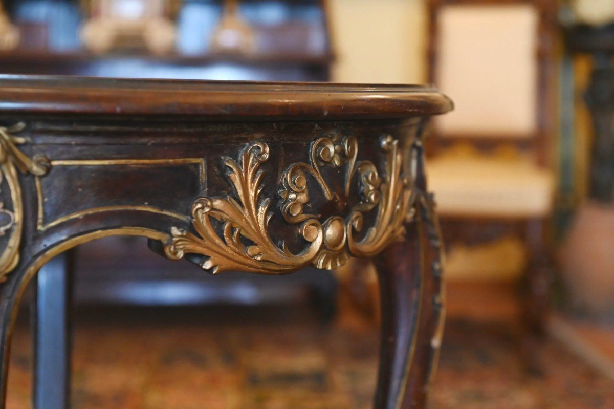 Tavolino da centro in legno ebanizzato e laccature in oro – Sec. XIX--photo-2