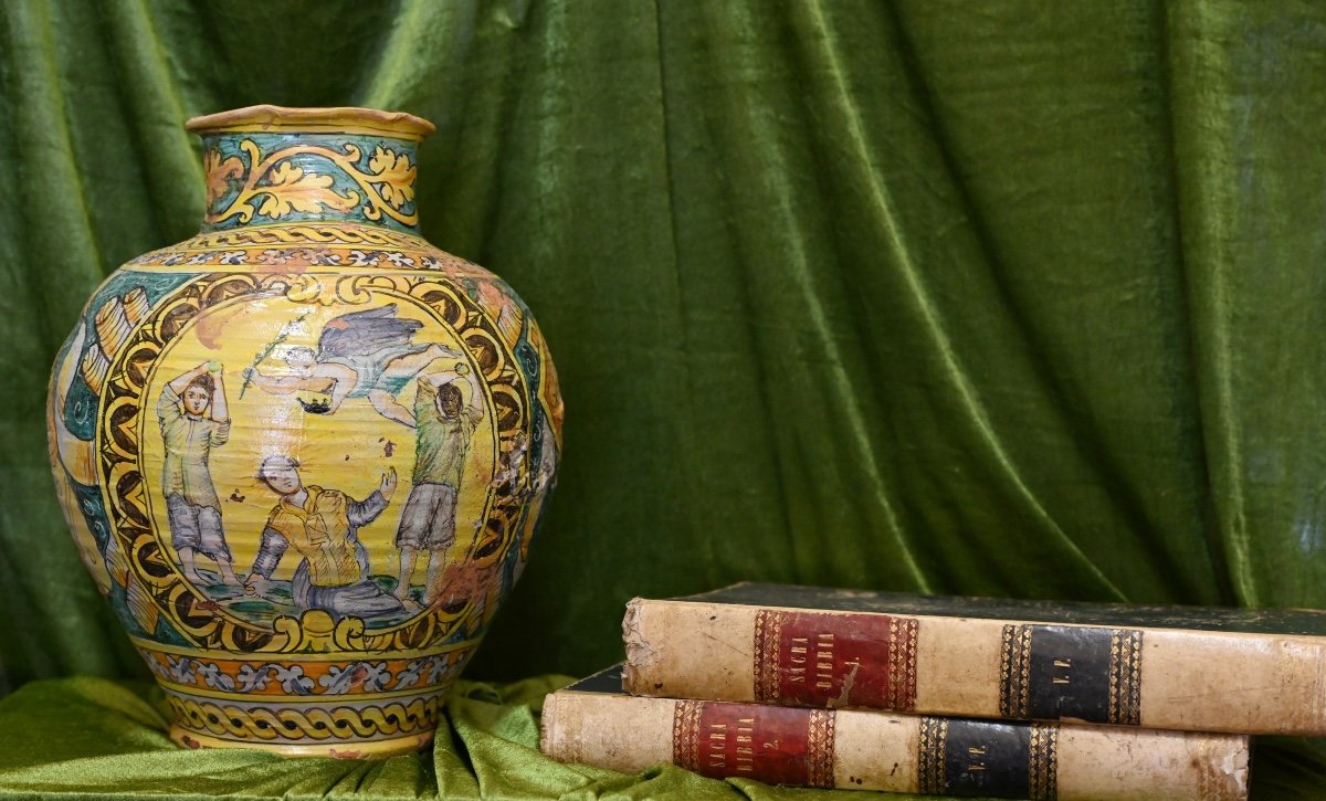 Grande vaso in maiolica siciliana ( Probabilmente Sciacca) SEC.XIX -photo-6