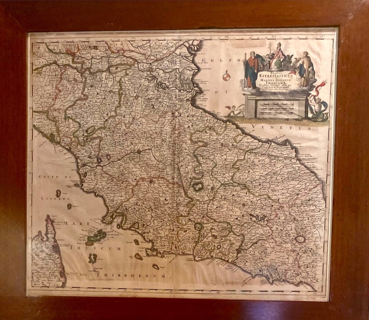 Rara carta geografica dello Stato Pontificio e Granducato di Toscana. Cornelius II Danckerts, f-photo-2