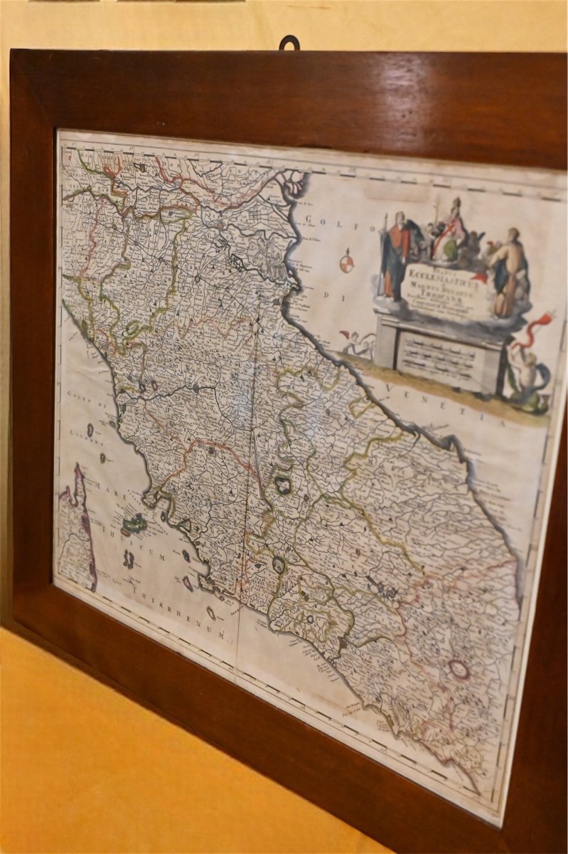 Rara carta geografica dello Stato Pontificio e Granducato di Toscana. Cornelius II Danckerts, f-photo-4