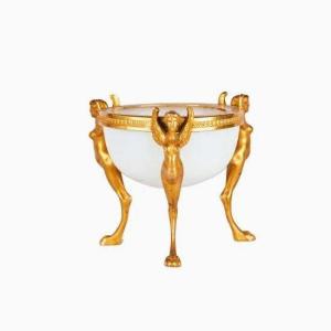 Zuccheriera con vasca in opaline  - Francia Sec: XIX- Periodo Impero
