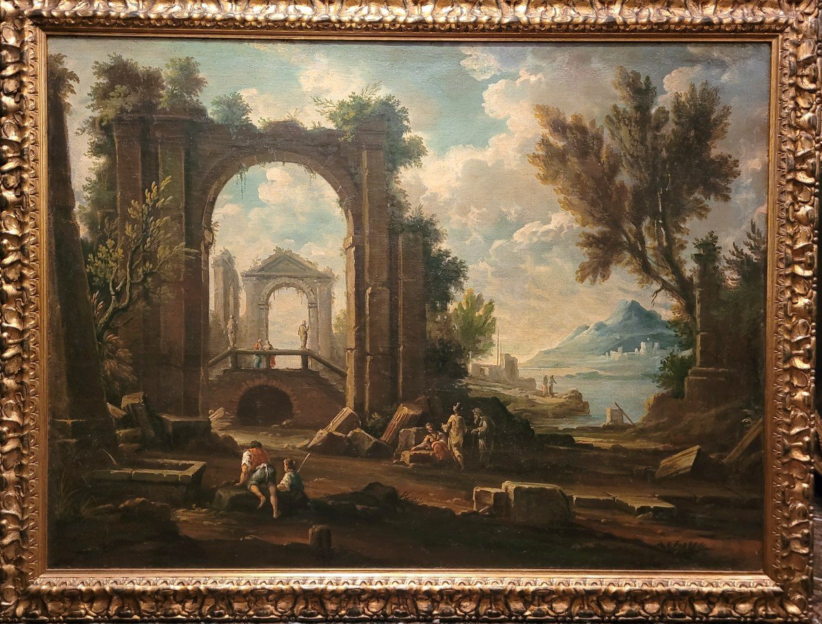 “Capriccio arcadico” Scuola veneta di fine XVII, inizio XVIII secolo. Marco Ricci (cerchia di) 