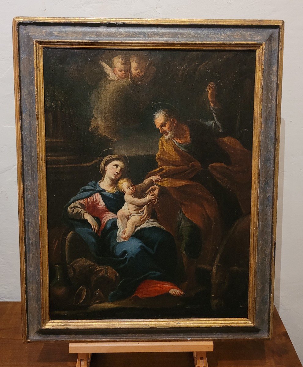 “Riposo durante la fuga in Egitto” Lazzaro Baldi (cerchia di) (Pistoia 1624 – Roma 1703) 