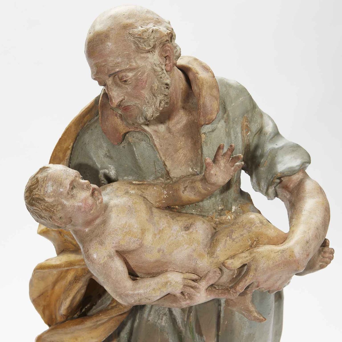 San Giuseppe con Bambino in Terracotta-photo-3