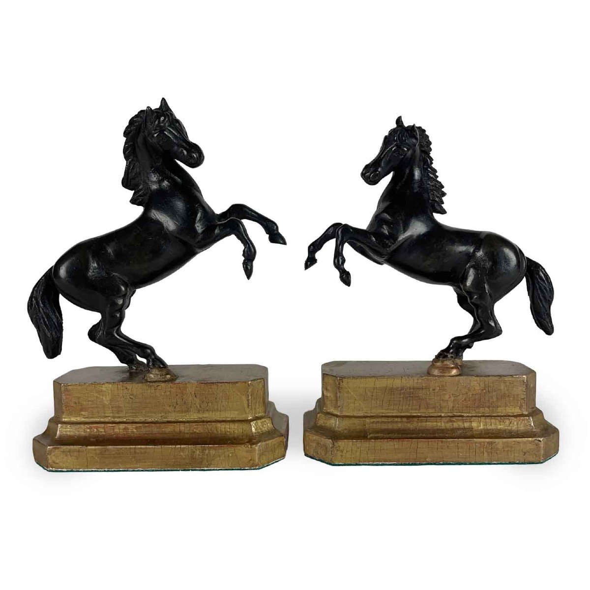 Coppia di Cavalli In Bronzo Sculture Grand Tour Inizi 1800-photo-2