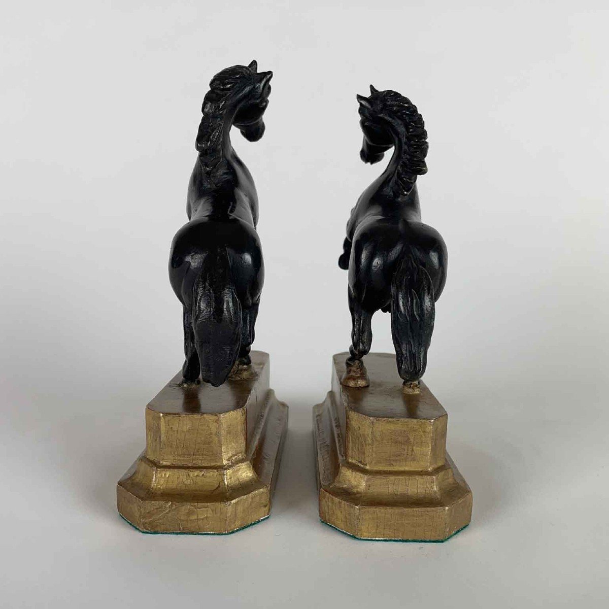 Coppia di Cavalli In Bronzo Sculture Grand Tour Inizi 1800-photo-1